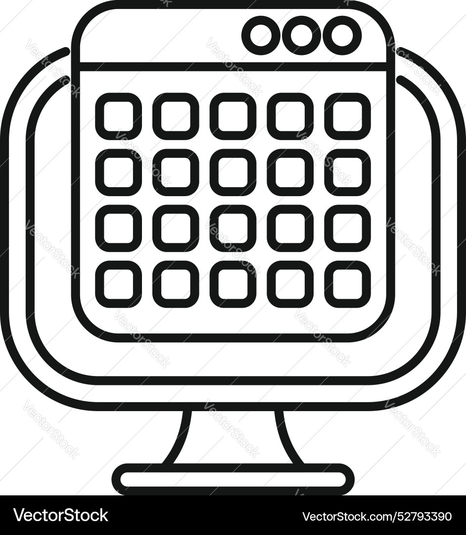 Computer showing spreadsheet software calculating Computer showing spreadsheet software calculating vector image