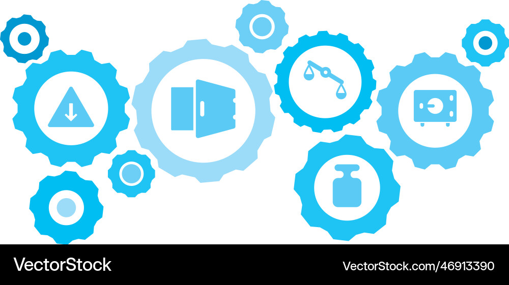Connected gears and icons for logistic service Vector Image