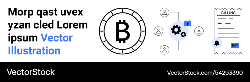Cryptocurrency transaction concept with blockchain Cryptocurrency transaction concept with blockchain vector image