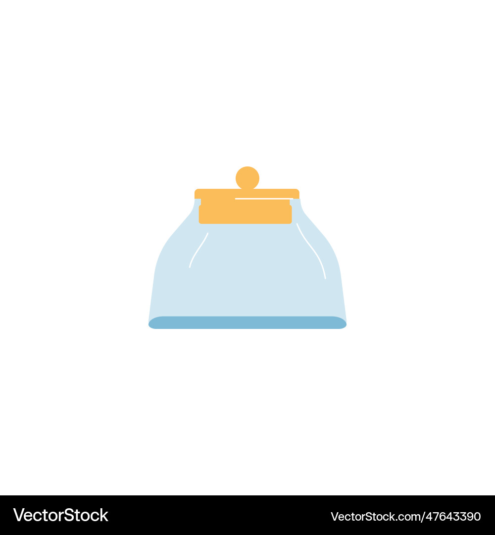 Empty glass jar with wooden or bamboo lid flat Empty glass jar with wooden or bamboo lid flat vector image