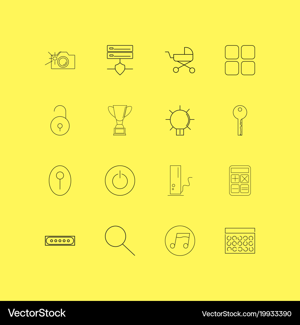 Essential linear icon set simple outline icons vector image