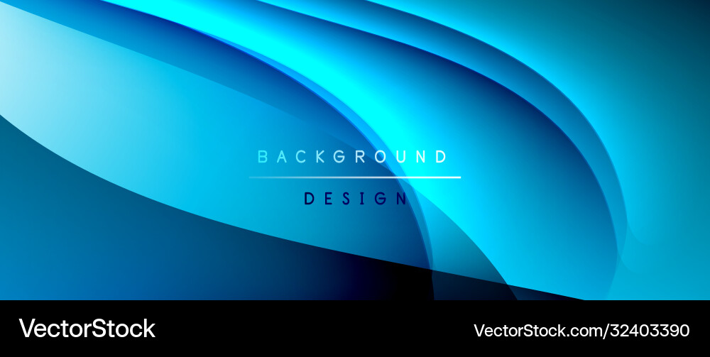 Fluid gradient waves with shadow lines and glowing Vector Image