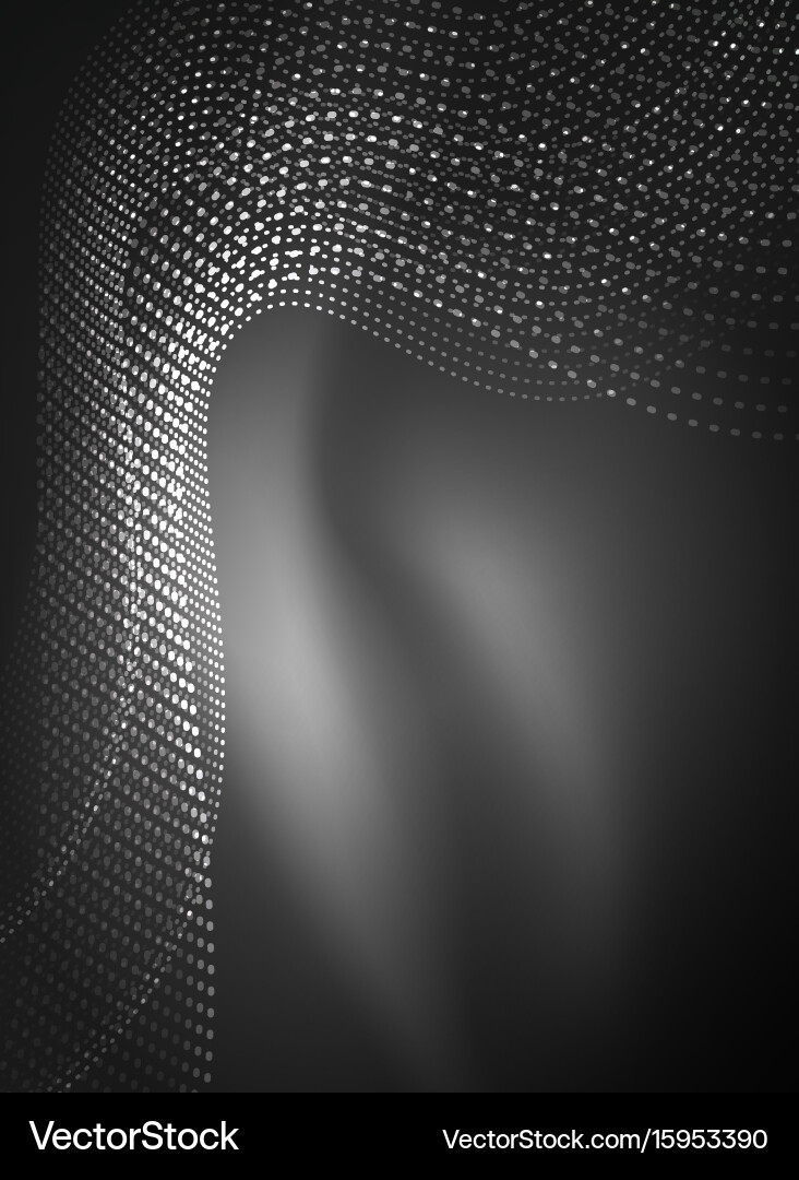 Glowing wave created with particles on dark color vector image