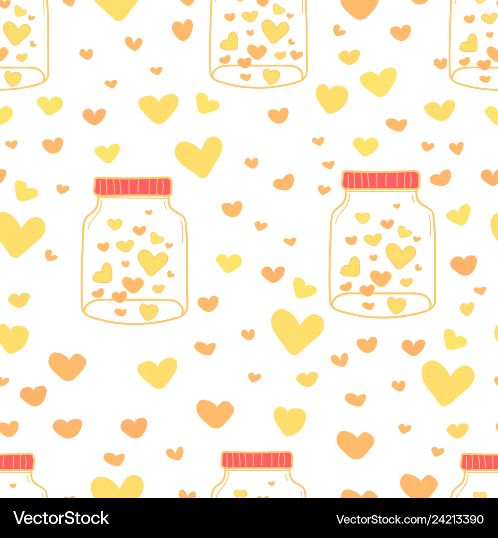 Heart Jar Pattern Vector Image
