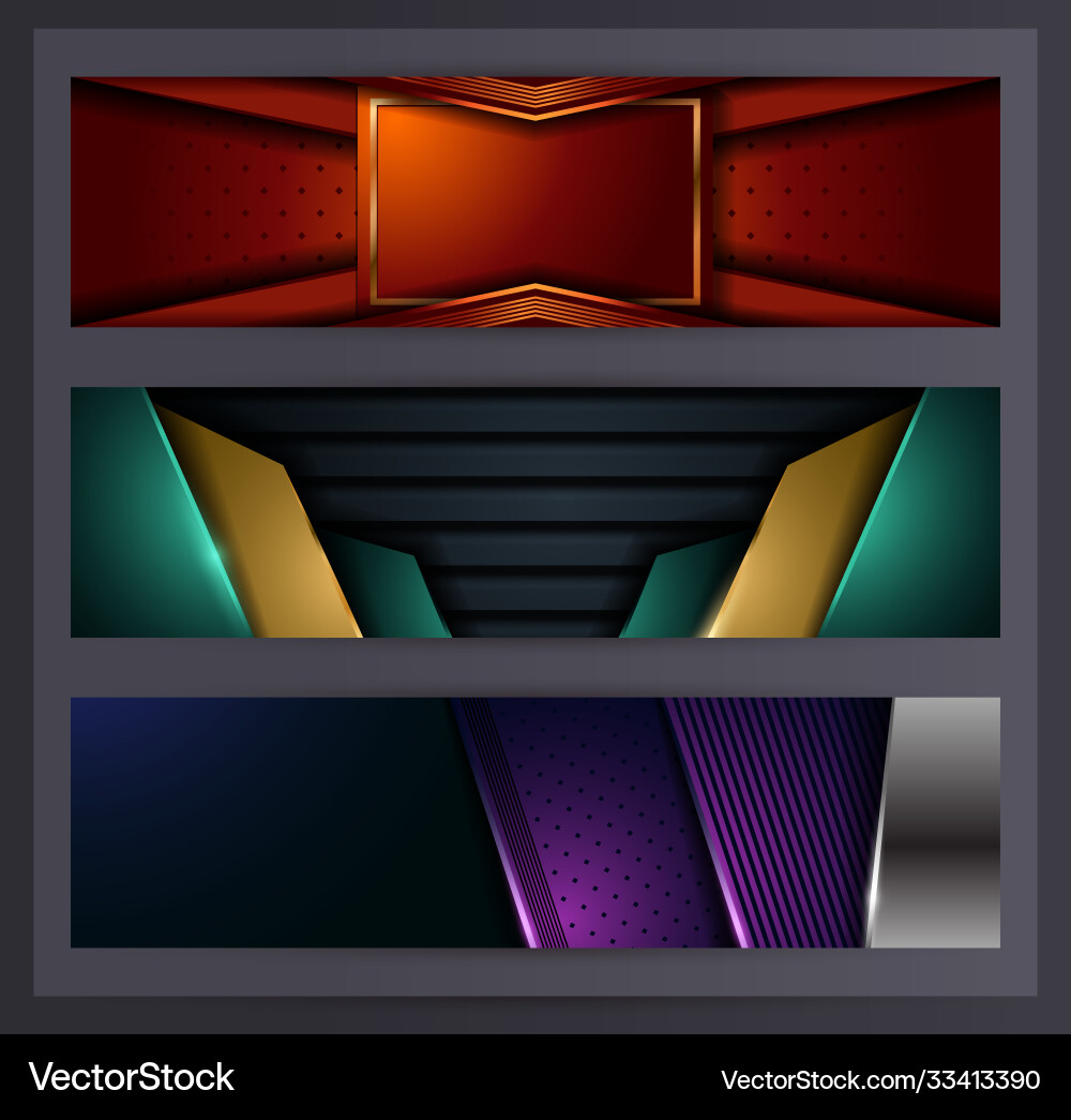 Horizontal banner set collection with various Vector Image