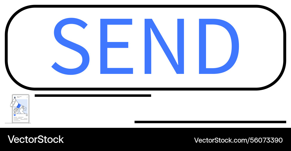 Large send button with minimalist design Large send button with minimalist design vector image