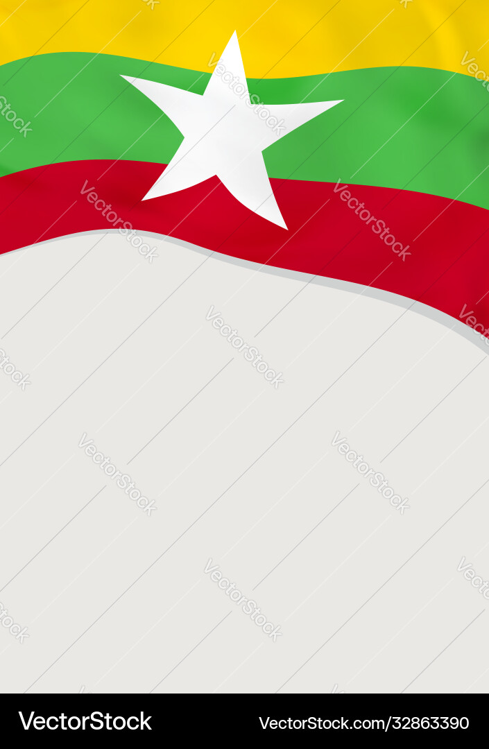 Leaflet design with flag myanmar template Vector Image