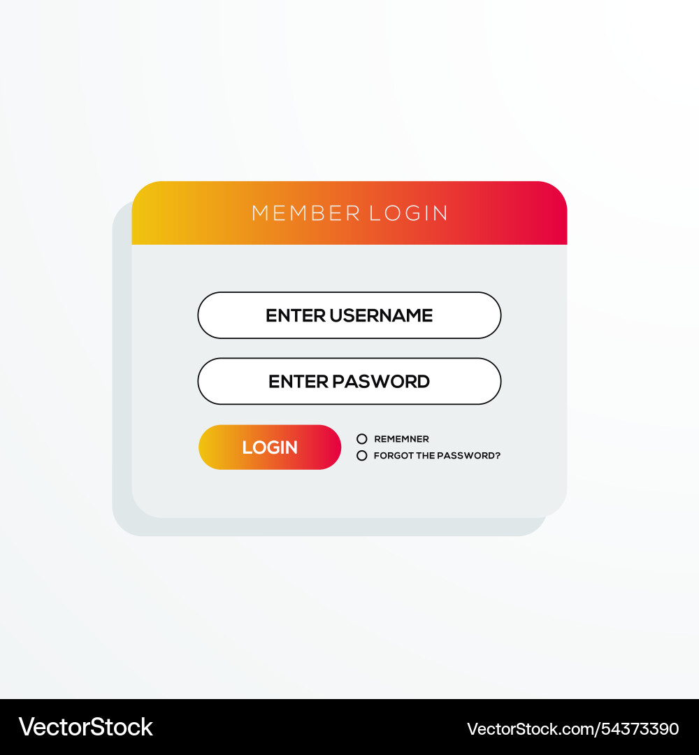 Log in ui design template Royalty Free Vector Image