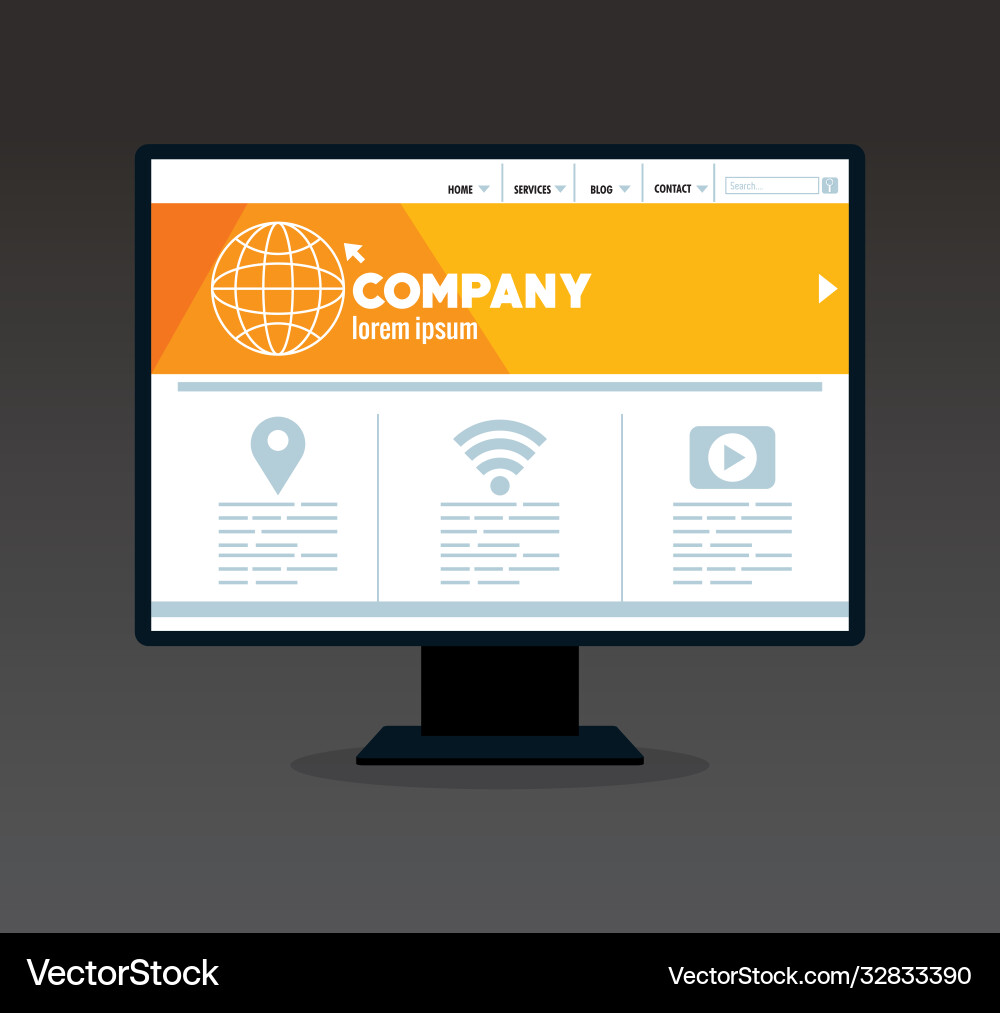 Mockup responsive web concept website development Vector Image