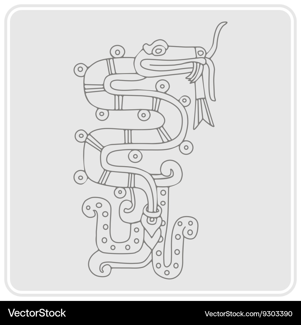 Monochrome icon with symbols from aztec codices vector image