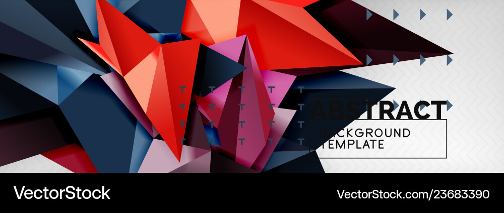 Mosaic triangular 3d shapes composition geometric Vector Image