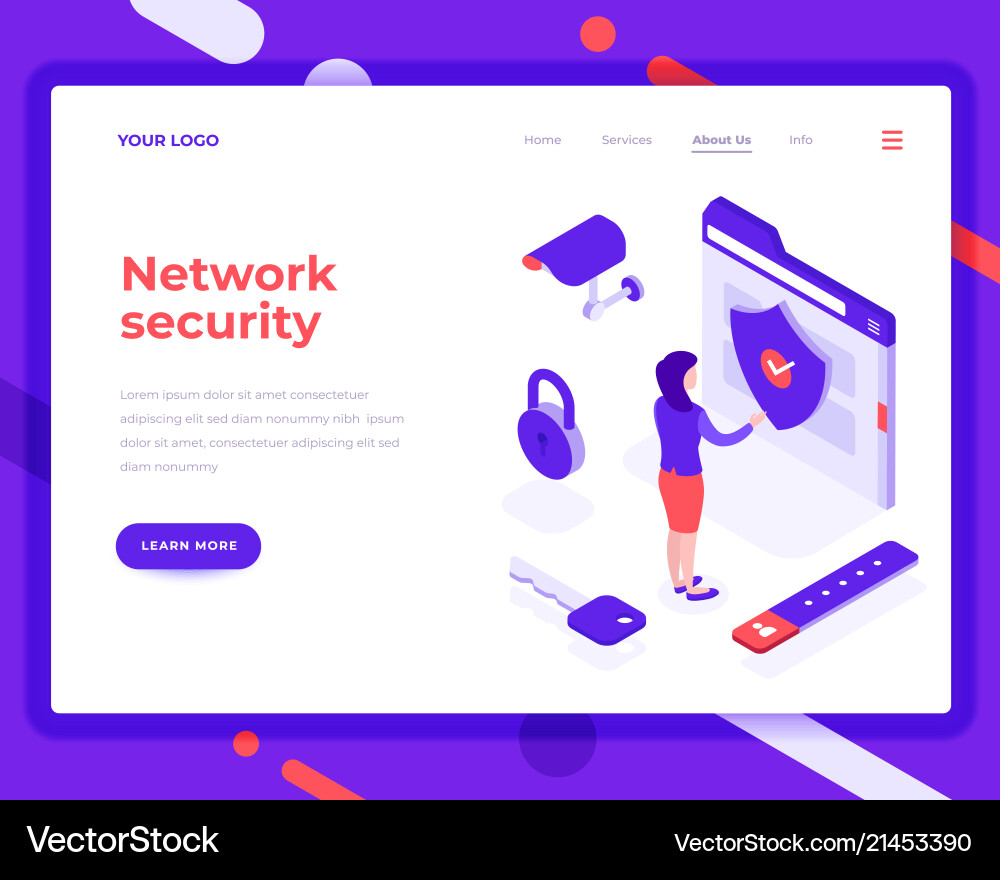 Network security people and interact with folder vector image
