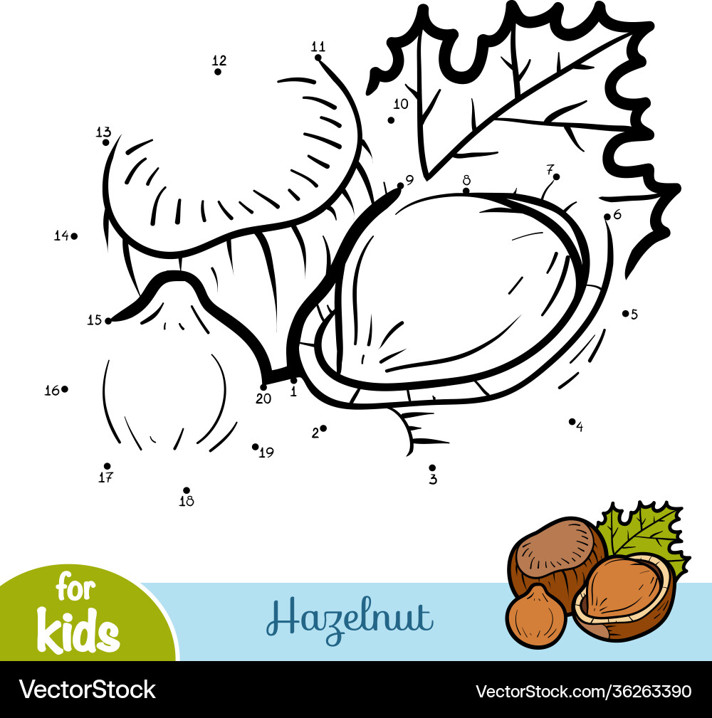 Numbers game education for children hazelnut Numbers game education for children hazelnut vector image