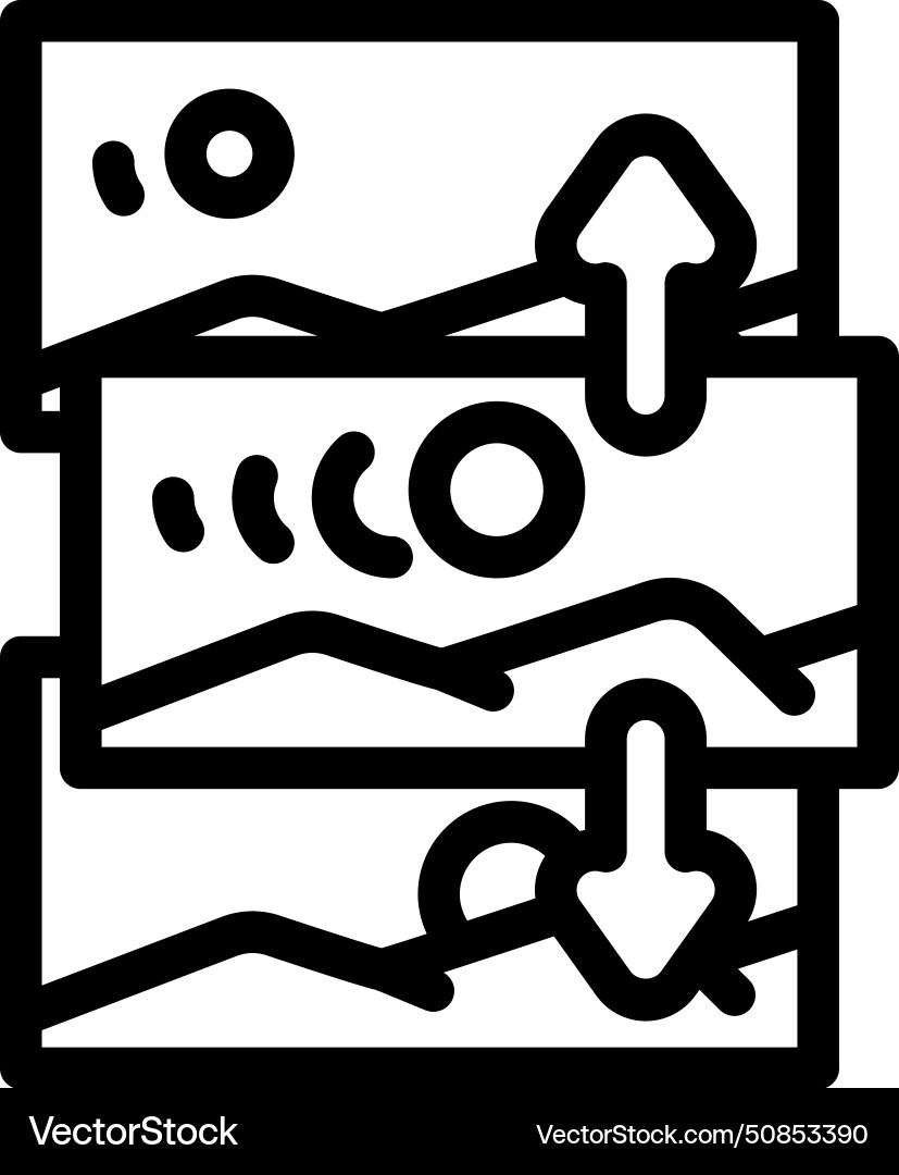 Parallax scrolling ux ui design line icon Parallax scrolling ux ui design line icon vector image