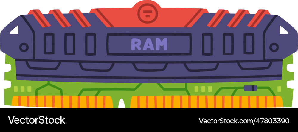 Random-access memory as personal computer Random-access memory as personal computer vector image