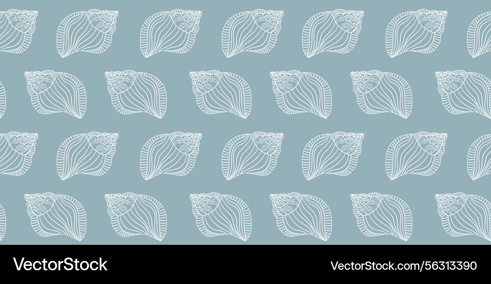 Sea shells fossils and mollusks seamless pattern Vector Image