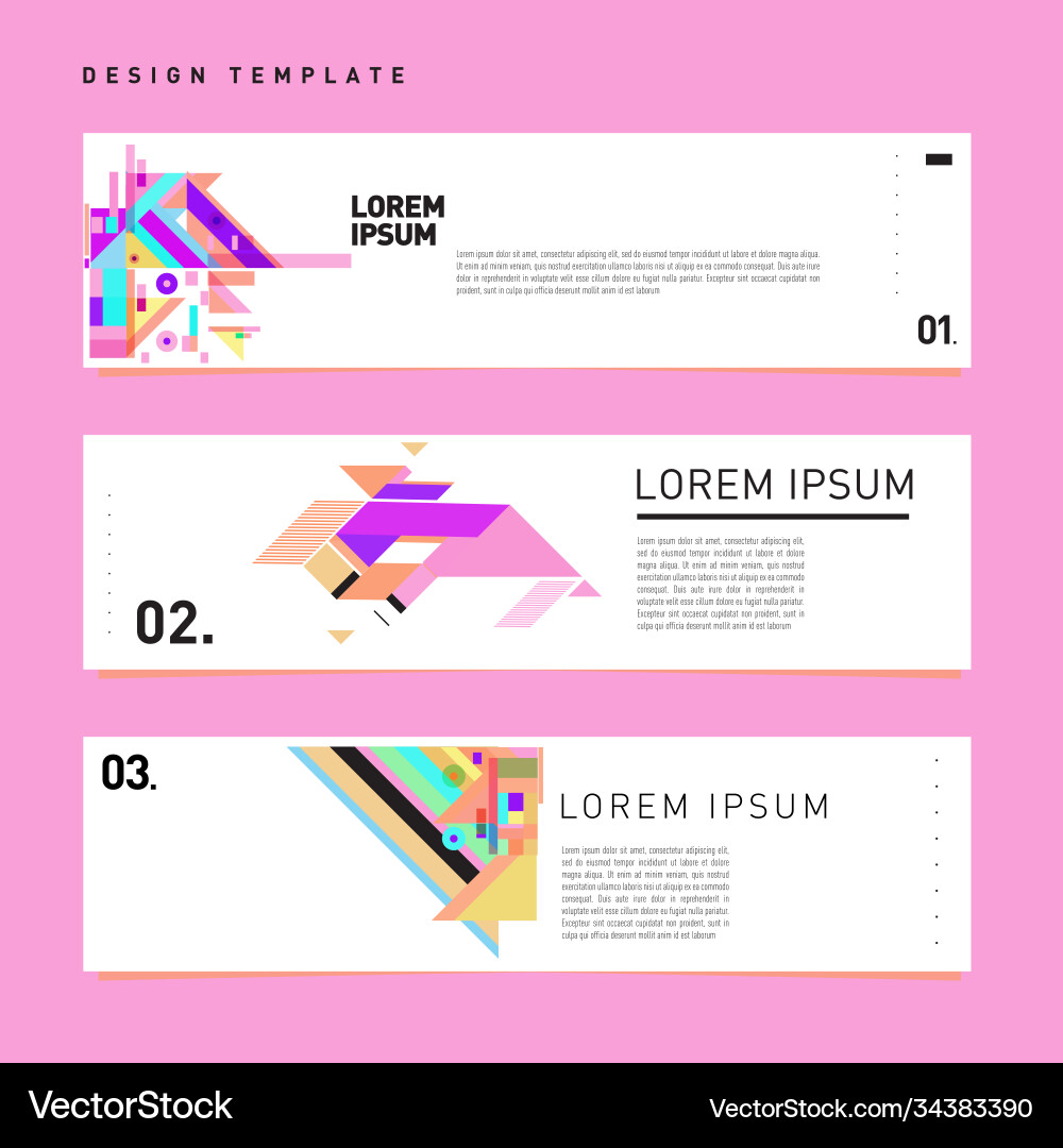 Set abstract banner web design template retro Vector Image