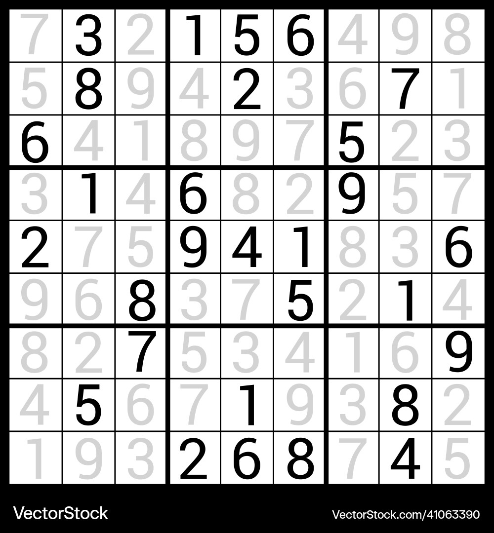 Sudoku Number Puzzle vector image