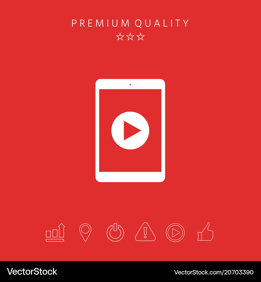 Tablet with play button icon Vector Image