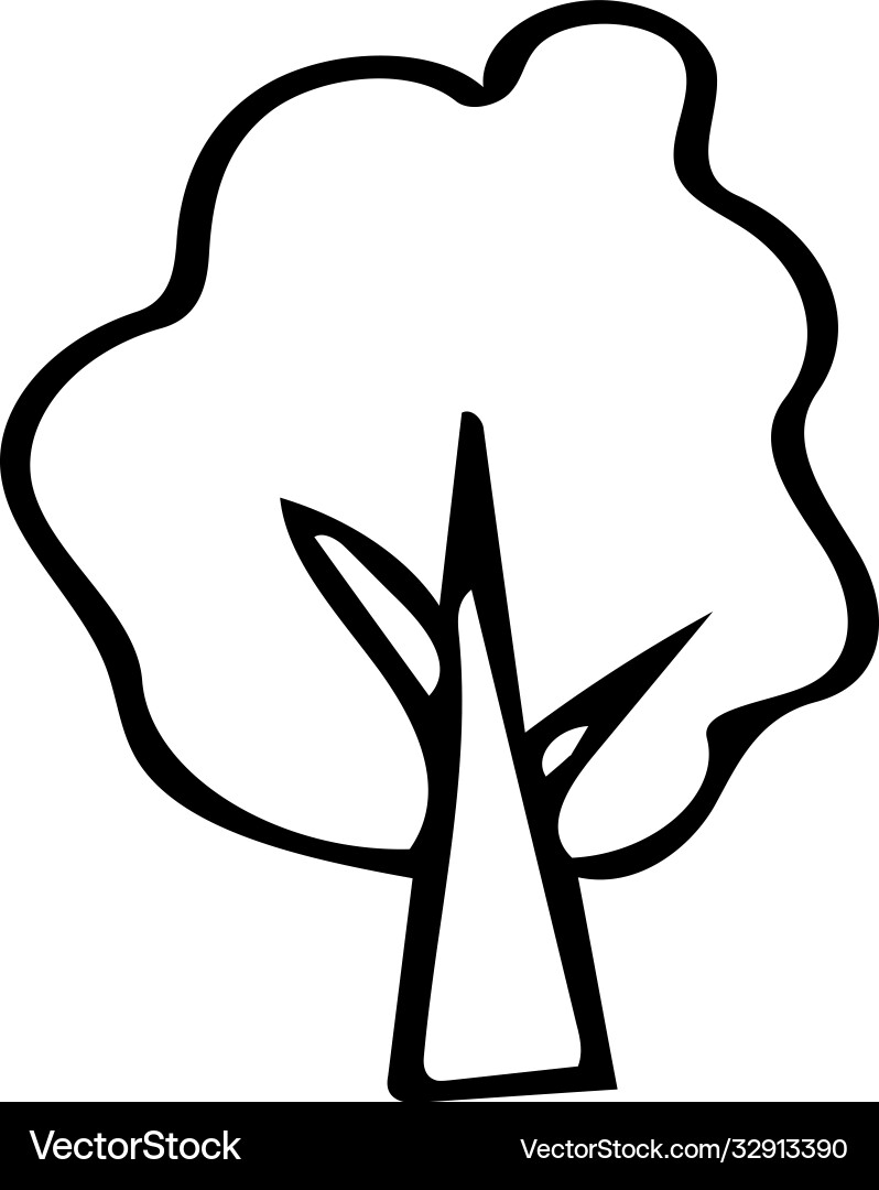 Tree hand drawn in doodle style element Vector Image