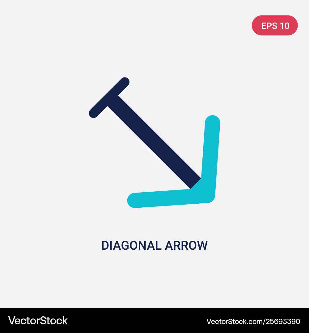 Two color diagonal arrow icon from arrows concept vector image