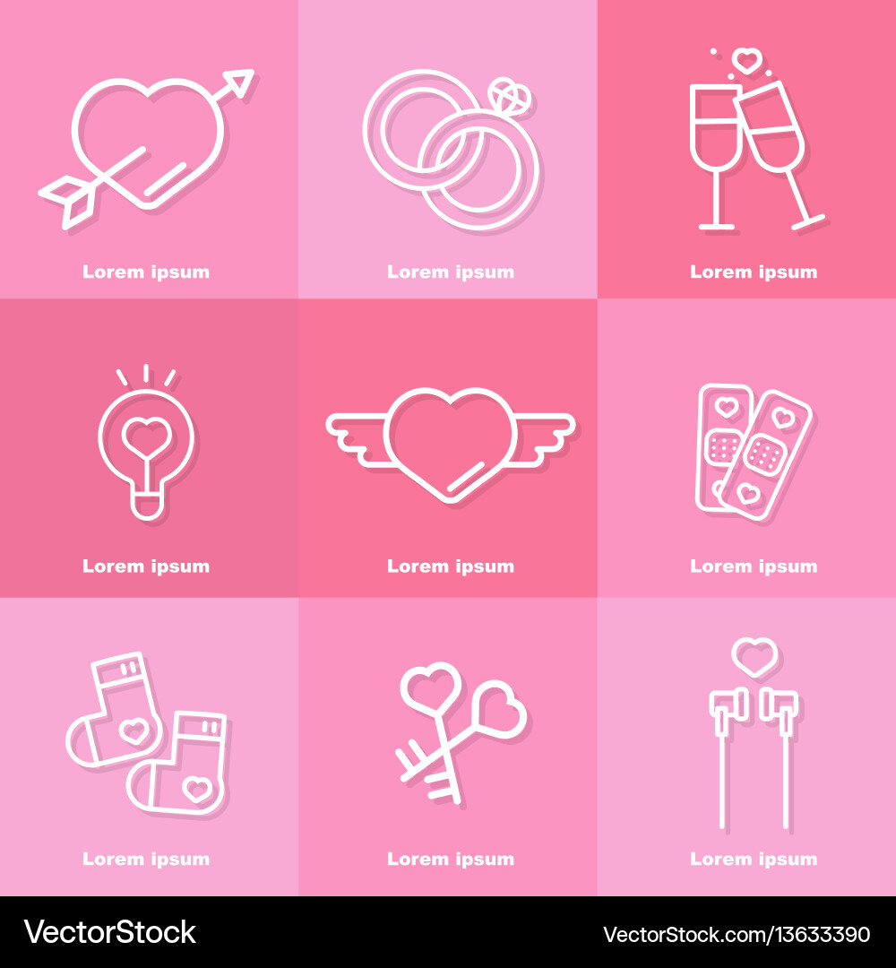 Valentine's Day Icons & Objects Vector Image