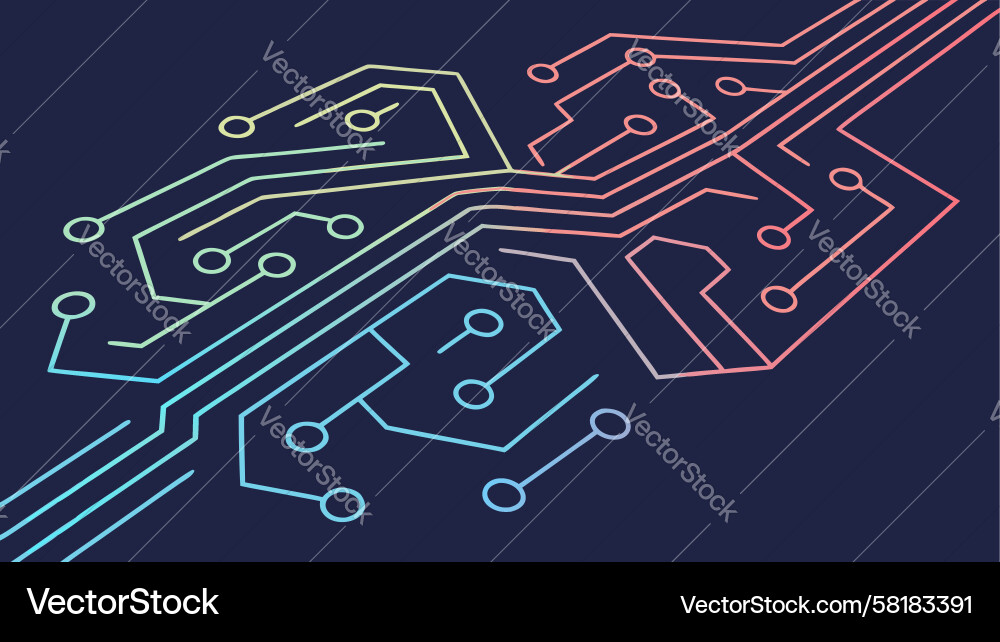 Abstract Circuit Gradient Pattern Vector Image