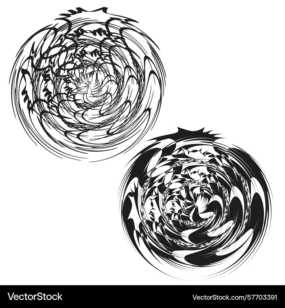 Abstract swirl patterns chaotic circular lines Abstract swirl patterns chaotic circular lines vector image