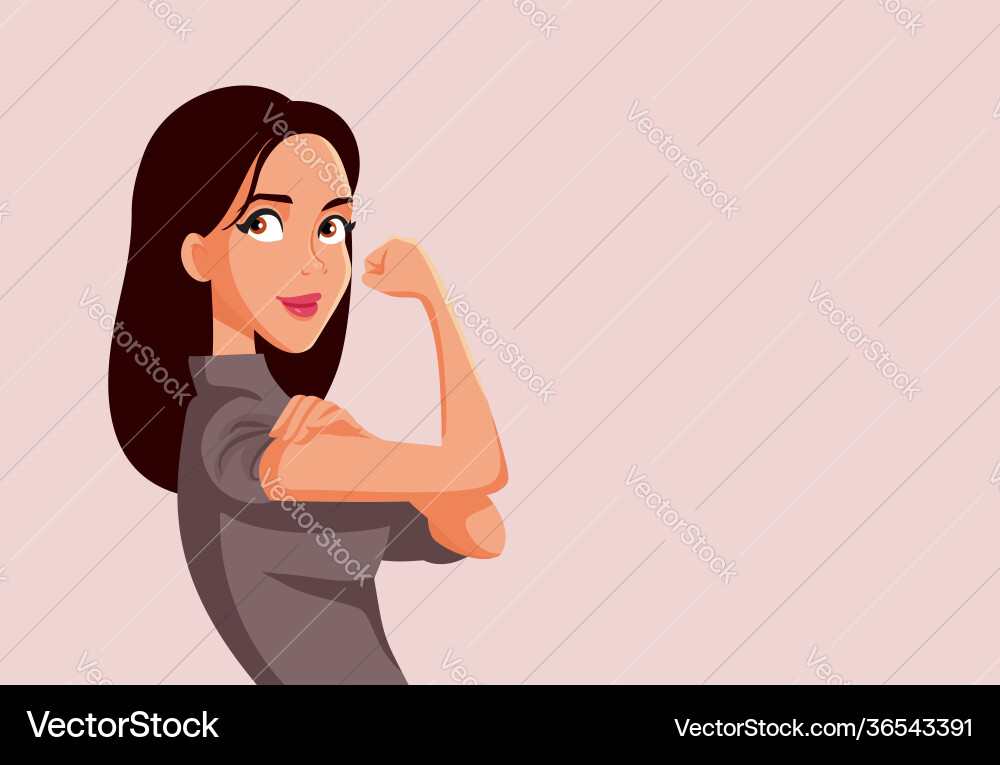 Confident independent woman showing strength vector image