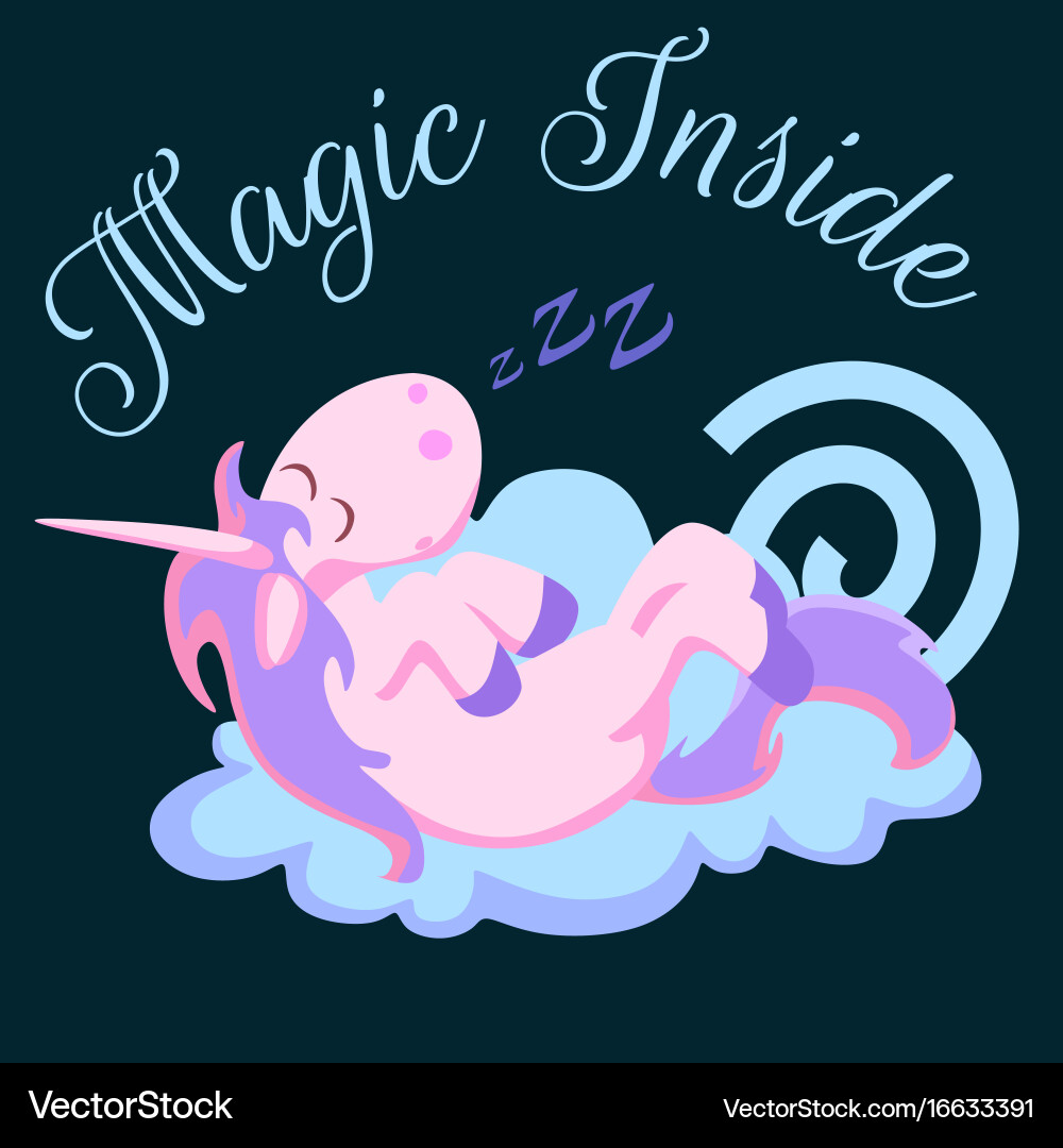 Cute unicorn isolated set magic pegasus flying Vector Image