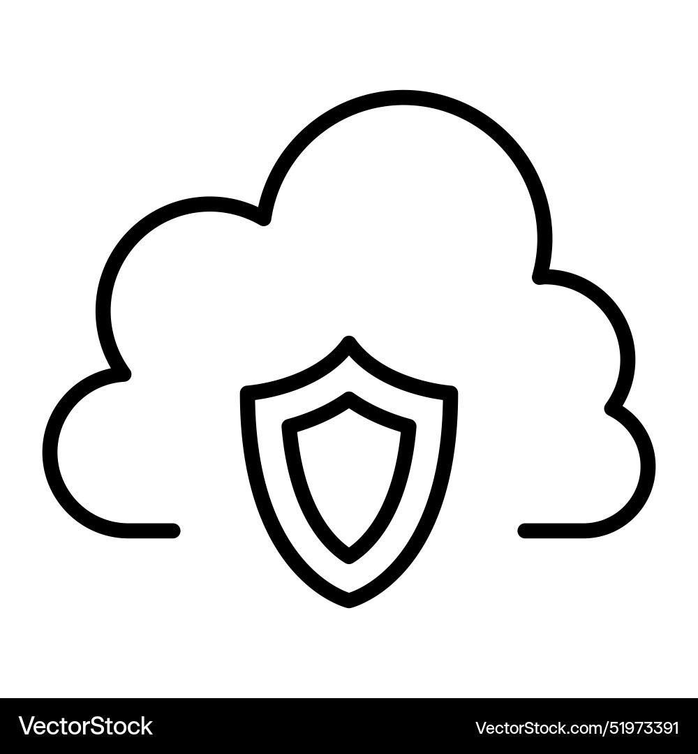 Database security icon in thin line style graphic vector image