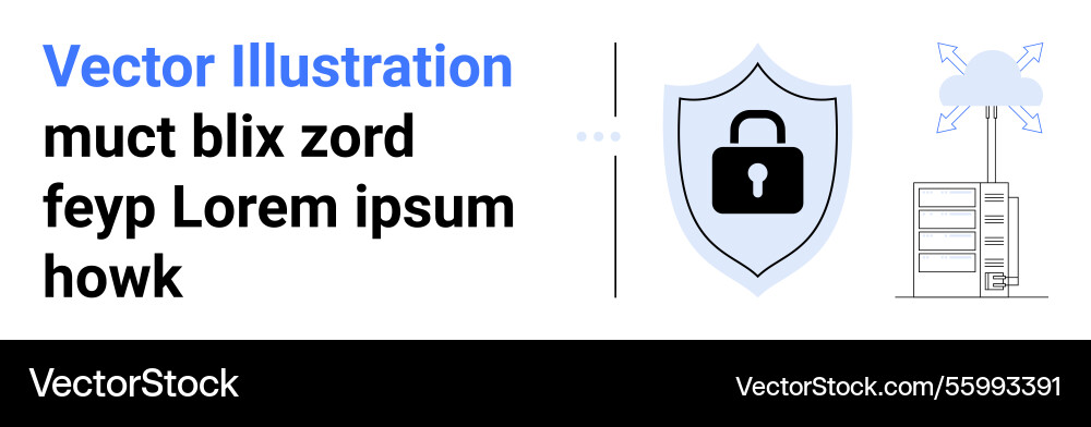 Digital security concept with lock shield Digital security concept with lock shield vector image