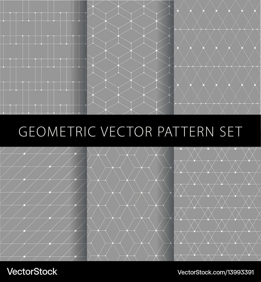 Geometric Line Pattern Set vector image