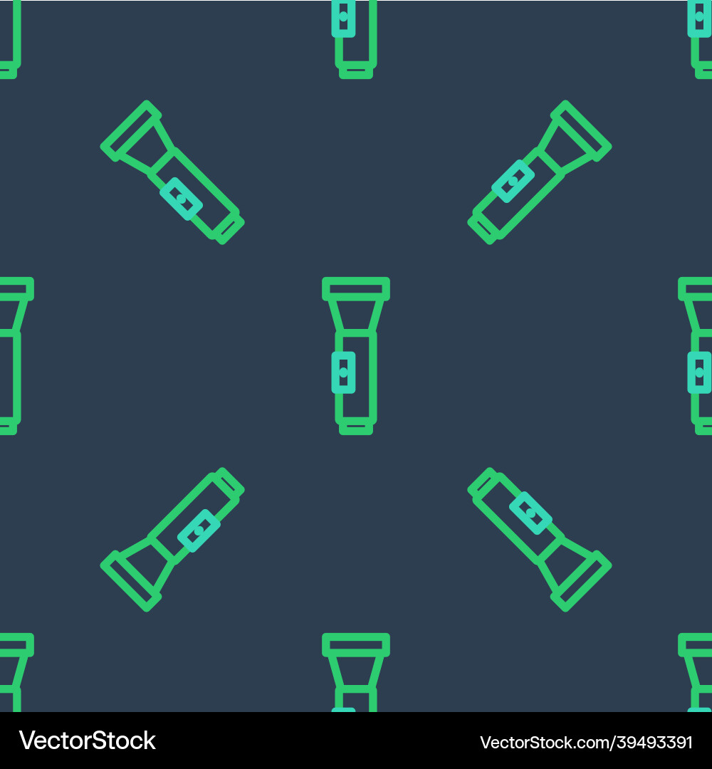 Line flashlight icon isolated seamless pattern Line flashlight icon isolated seamless pattern Vector Image