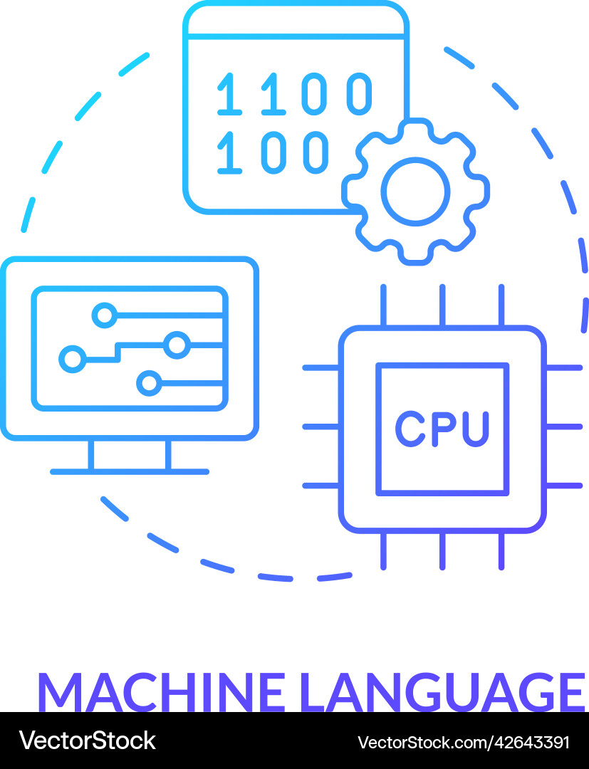 Machine language blue gradient concept icon Machine language blue gradient concept icon vector image