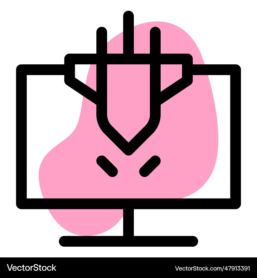 Malicious attack on computer to damage data vector image