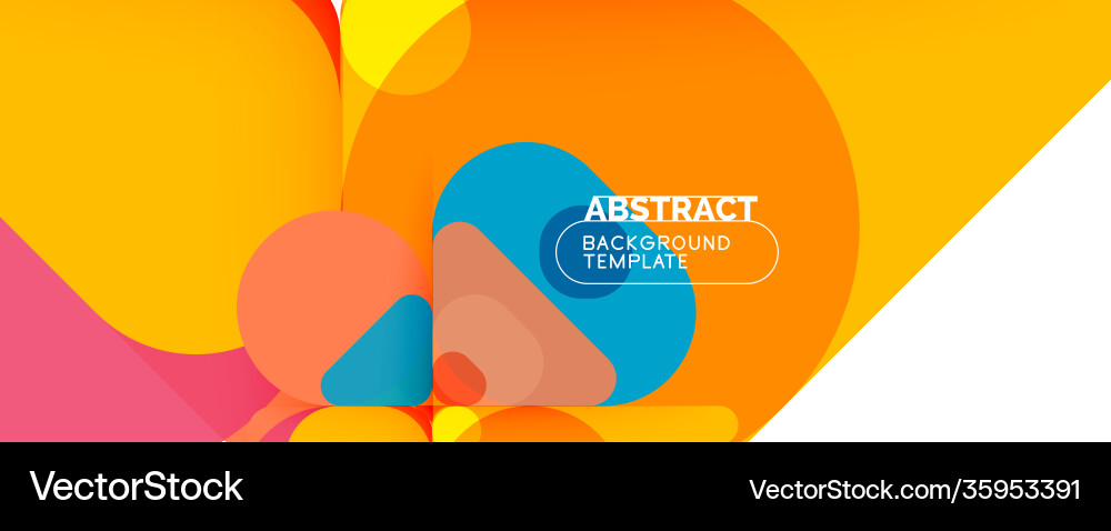 Modern geometric round shapes and dynamic lines vector image