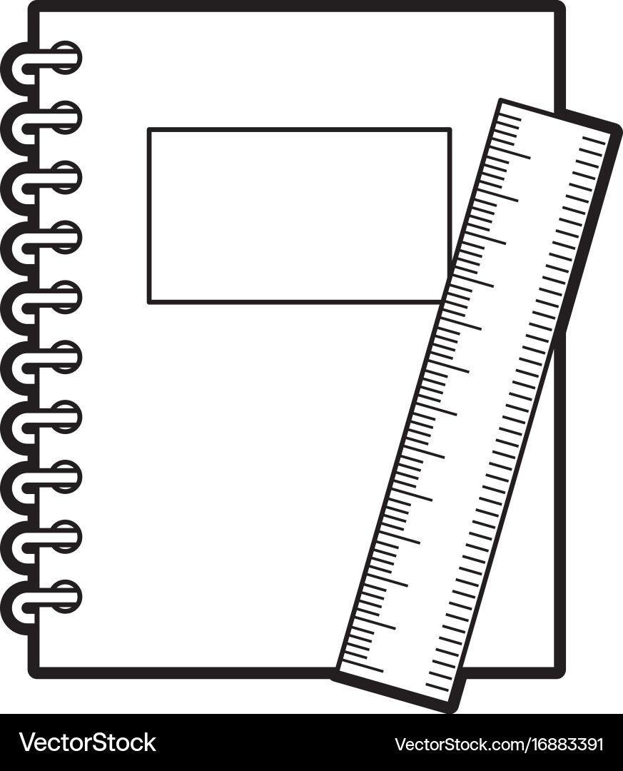 Notebook school with rule vector image