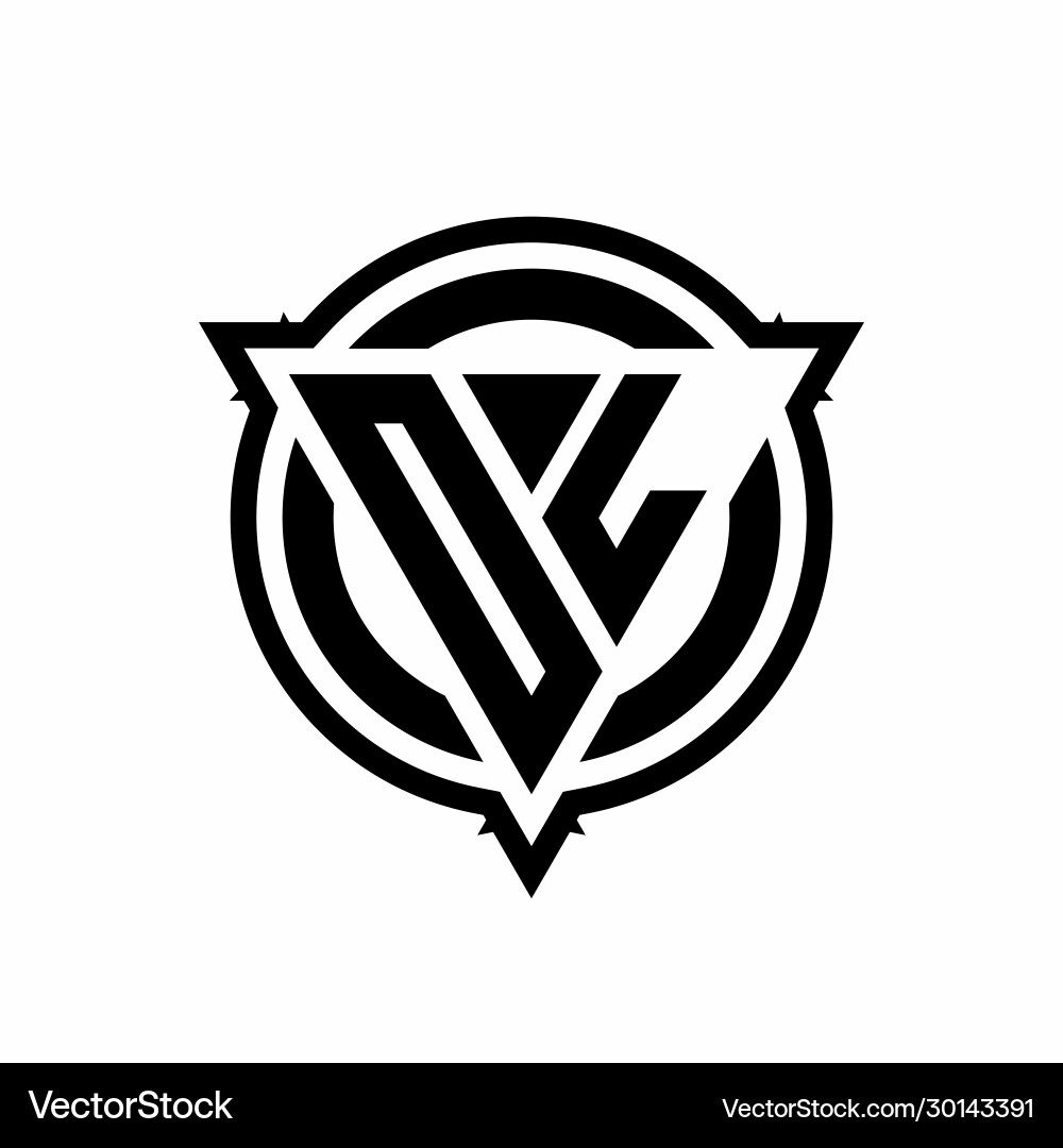 Ol logo with triangle shape and circle Vector Image