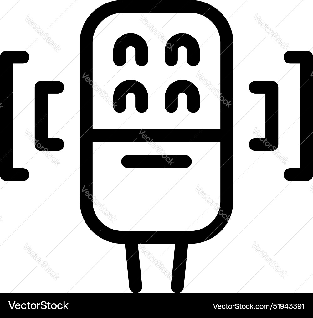 Robot communicating using brackets programming Robot communicating using brackets programming vector image