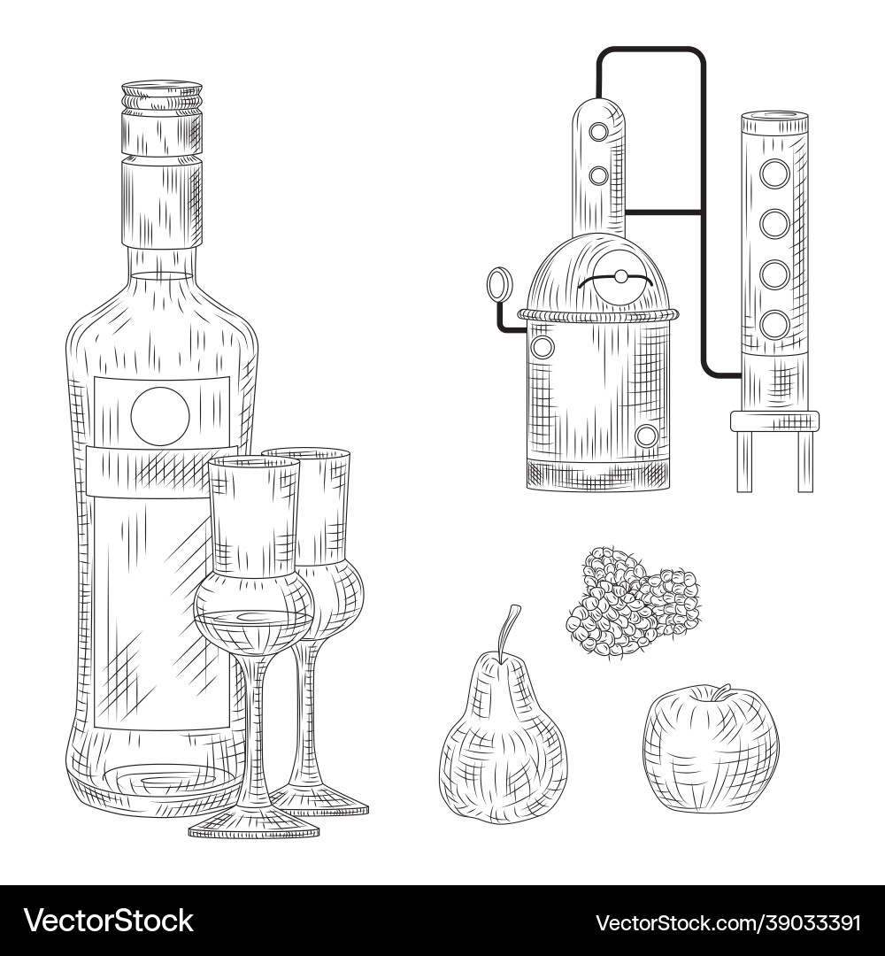 Set Schnaps Deutsch traditionellen Alkohol trinken Set Schnaps Deutsch traditionellen Alkohol trinken vektorbild