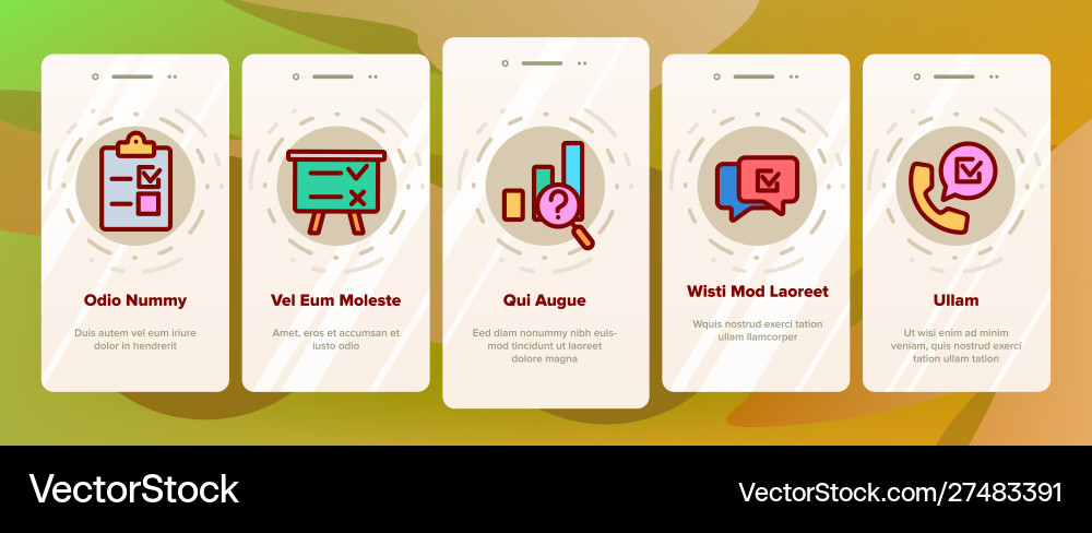 Survey rating elements onboarding Survey rating elements onboarding vector image