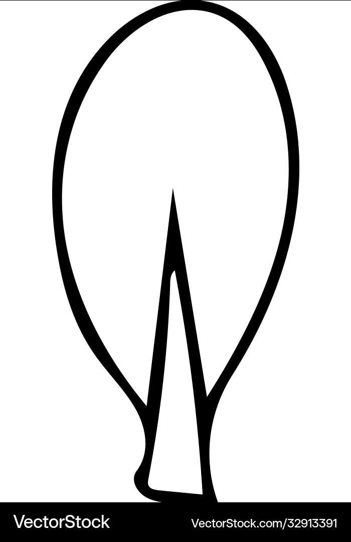 Tree hand drawn in doodle style element Vector Image