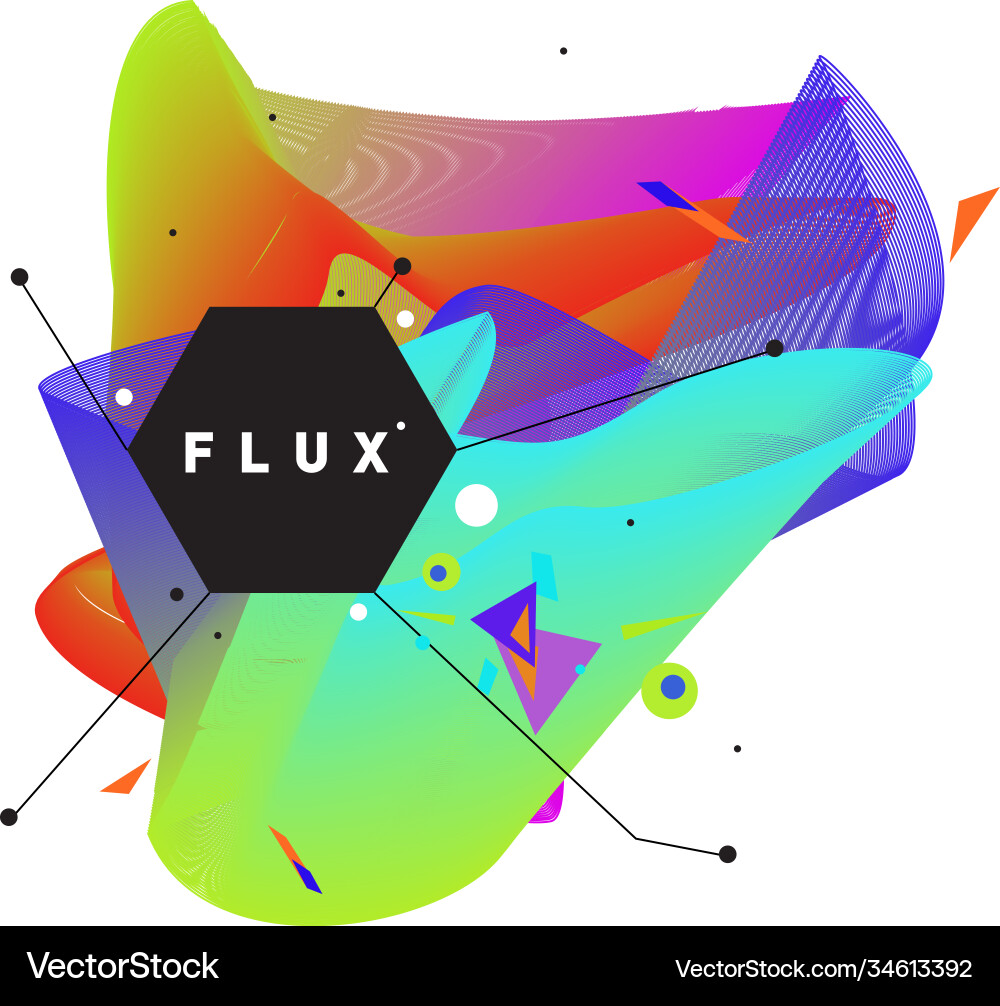 3d colorful wave background dynamic flux effect Vector Image