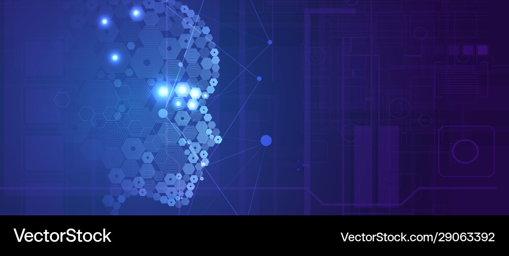 Abstract artificial intelligence cloud computing Abstract artificial intelligence cloud computing vector image