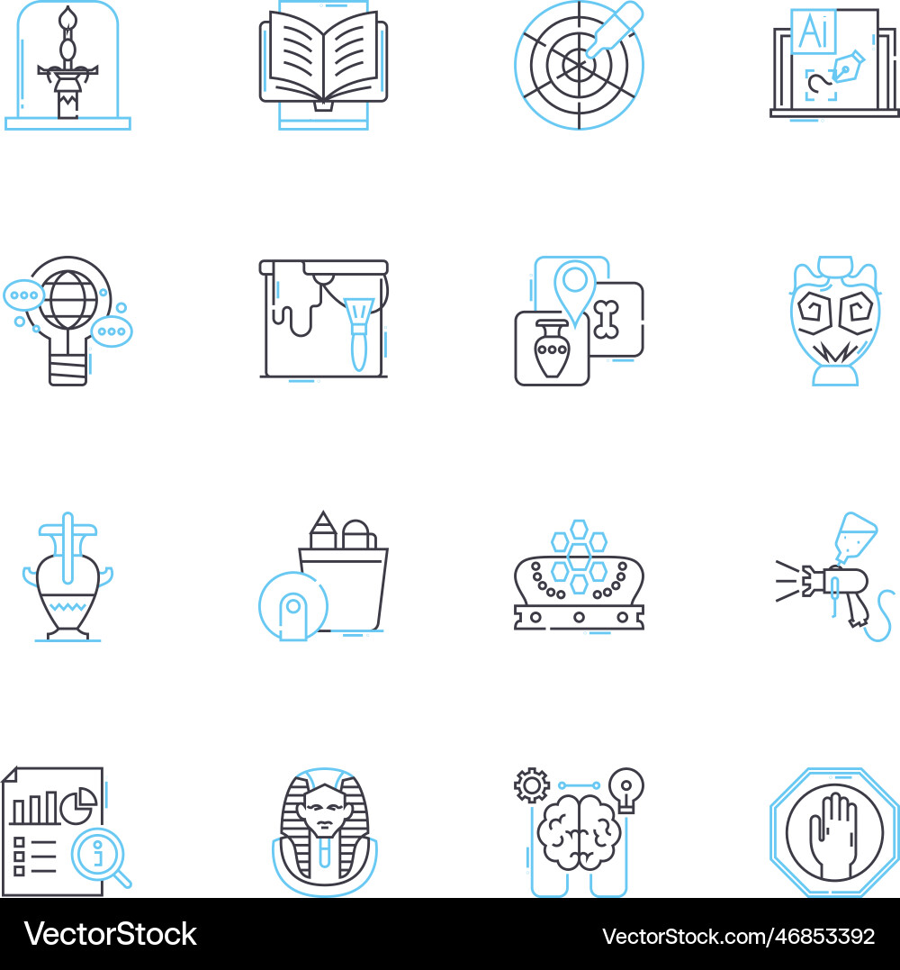 Collection linear icons set assortment array Collection linear icons set assortment array vector image