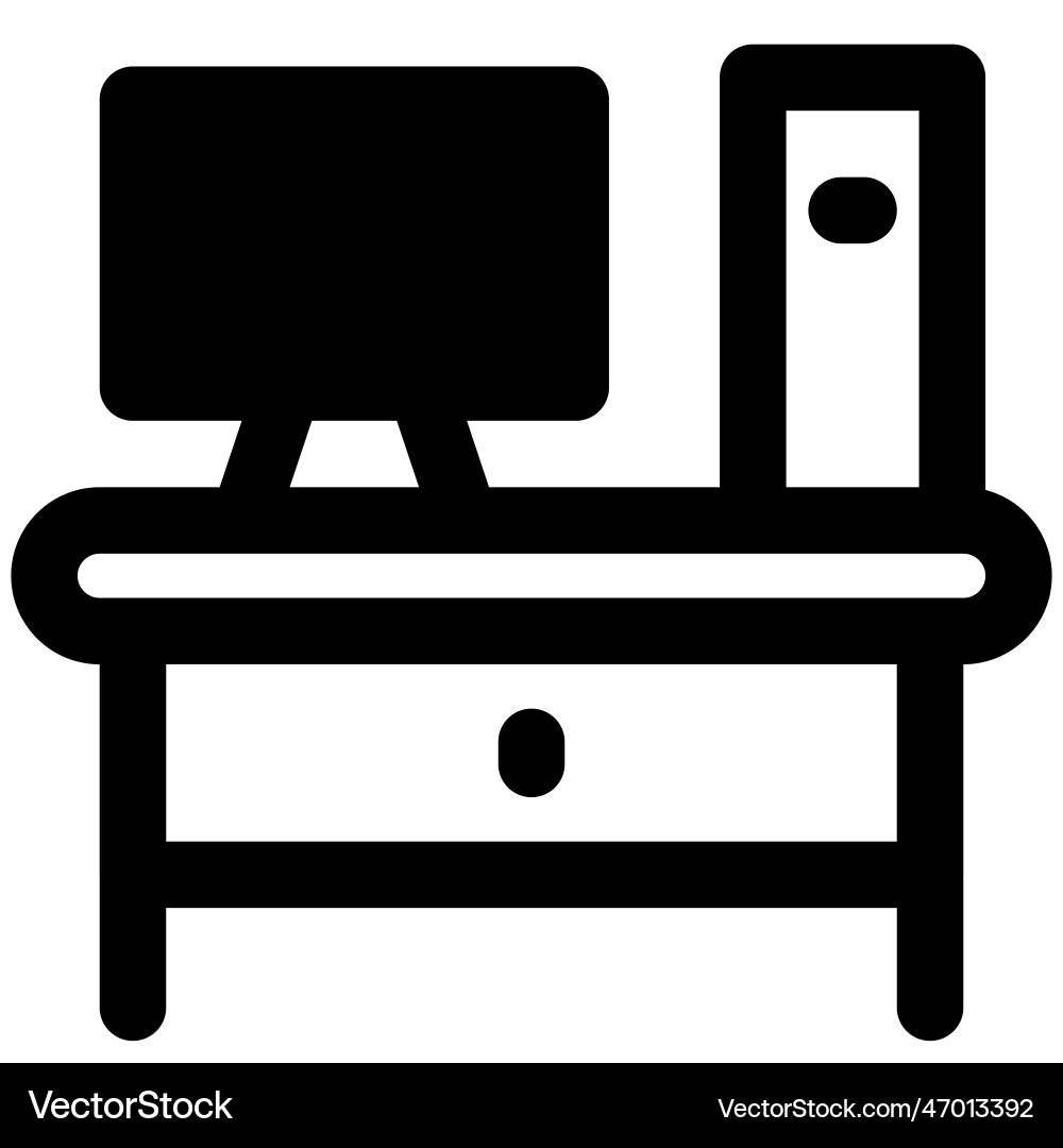 Computer table setup for workplace vector image
