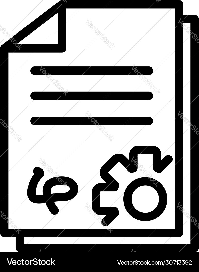 Contract with support icon outline style Contract with support icon outline style Vector Image