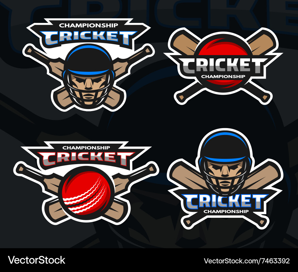 Cricket Sport Logos Collection Vector Image