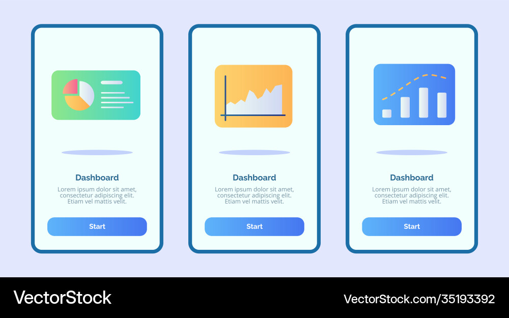 Dashboard for mobile apps template banner page ui Vector Image